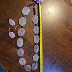 Elegant Pink and Purple Necklace Set